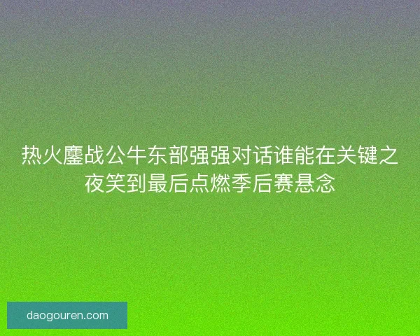 热火鏖战公牛东部强强对话谁能在关键之夜笑到最后点燃季后赛悬念 热火鏖战公牛东部强强对话谁能在关键之夜笑到最后点燃季后赛悬念
